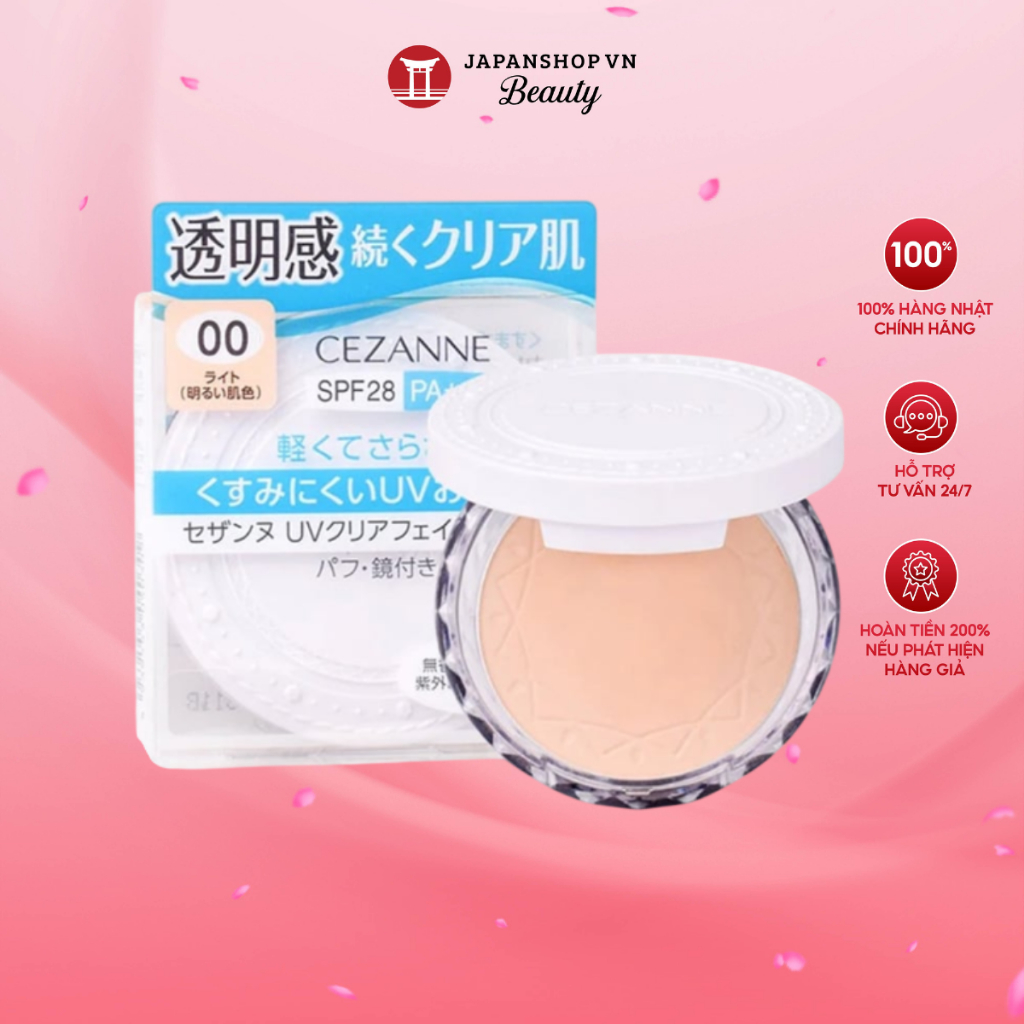 Phấn Phủ Cezanne Che Phủ Khuyết Điểm, Kiểm Soát Dầu 10g Chính Hãng Nhật Bản