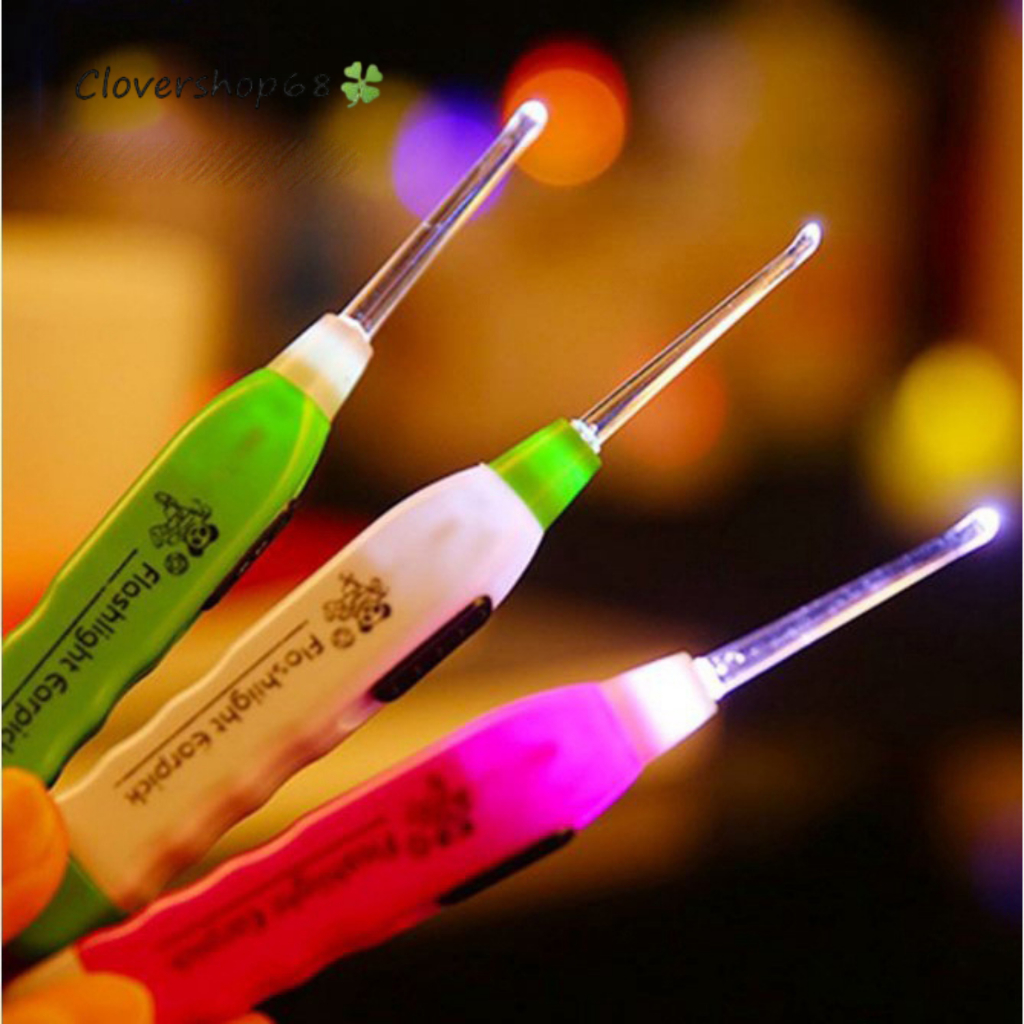 🍀Set 5 Dụng Cụ Lấy Ráy Tai Có Đèn Đầu Mềm An Toàn Cho Bé - Lấy ráy tai có đèn 3 đầu 🍀Clovershop68🍀