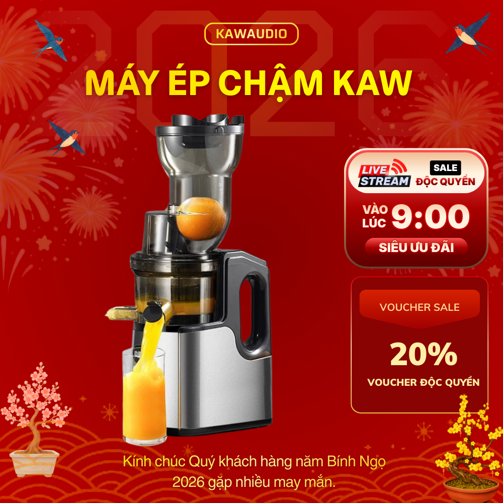 Máy ép chậm công nghiệp KAW giữ nguyên dinh dưỡng của trái cây bảo hành 12 tháng