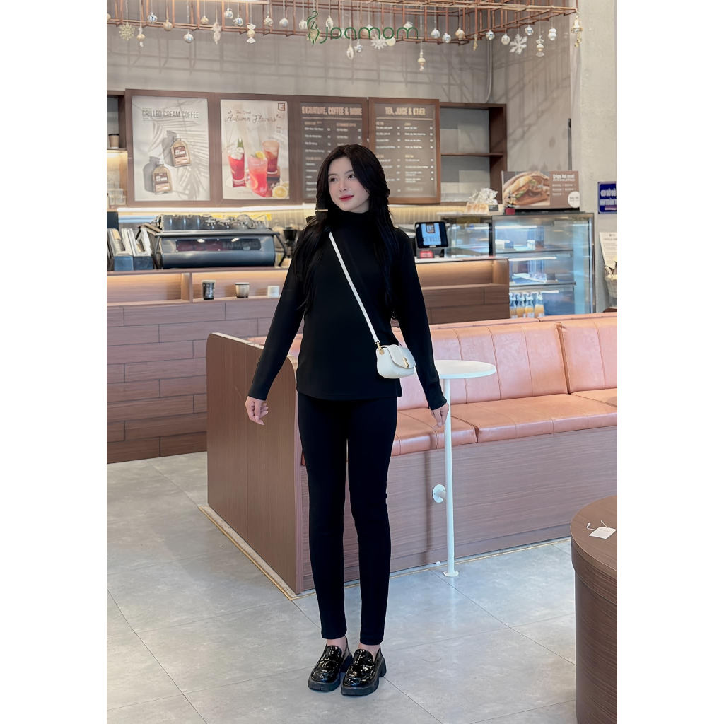 Quần Legging Bầu Heattech JOAMOM Công Nghệ Mỏng Nhẹ, Siêu Co Giãn, Giữ Ấm Vòng Eo - QB005
