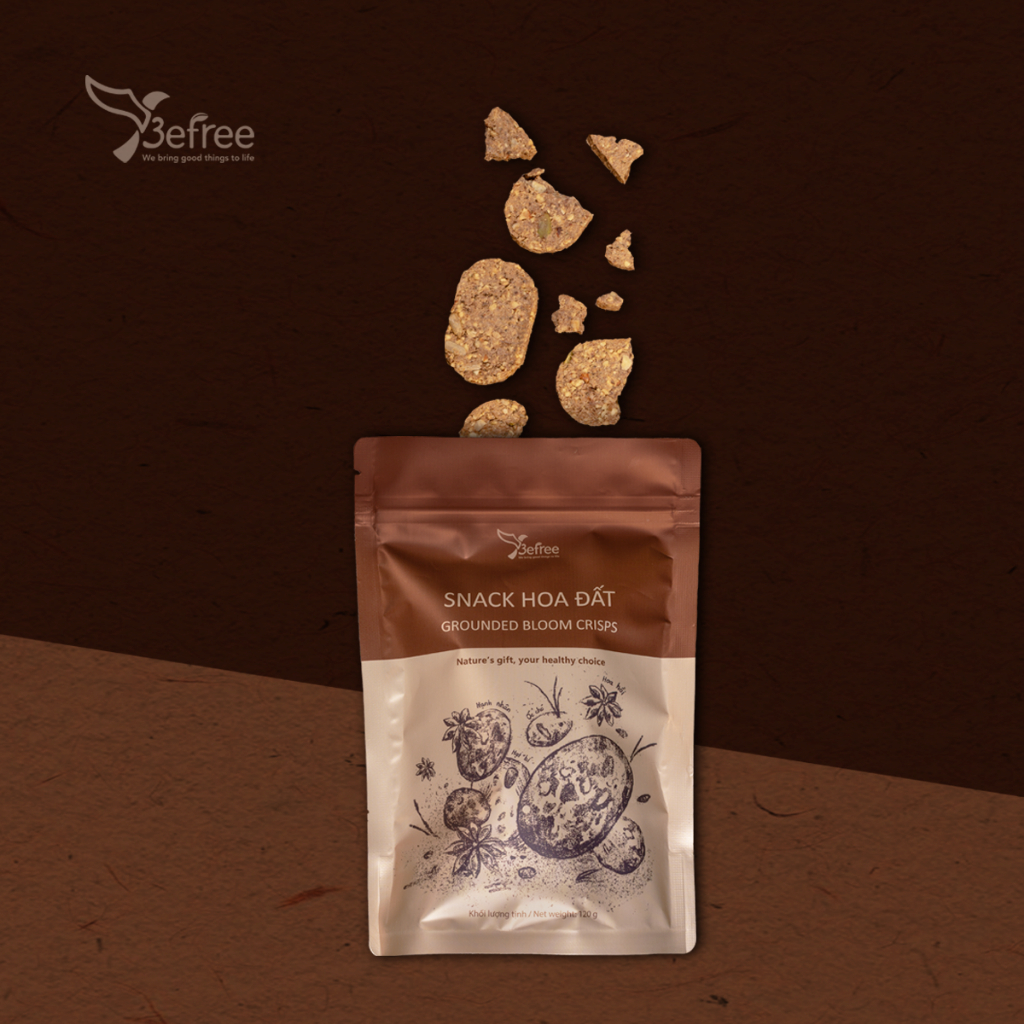 Snack Hoa Đất (Grounded Bloom Crisps) - Vegan - Vị Mặn, Ít Béo, Healthy Snack - Be Free - 120g