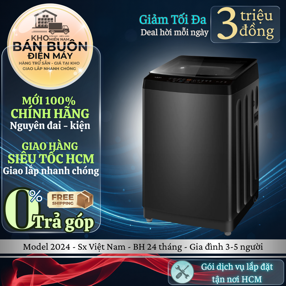 AWM9-316K(B) - Máy giặt Aqua 9 kg - Hàng chính hãng AWM9-316K(B)