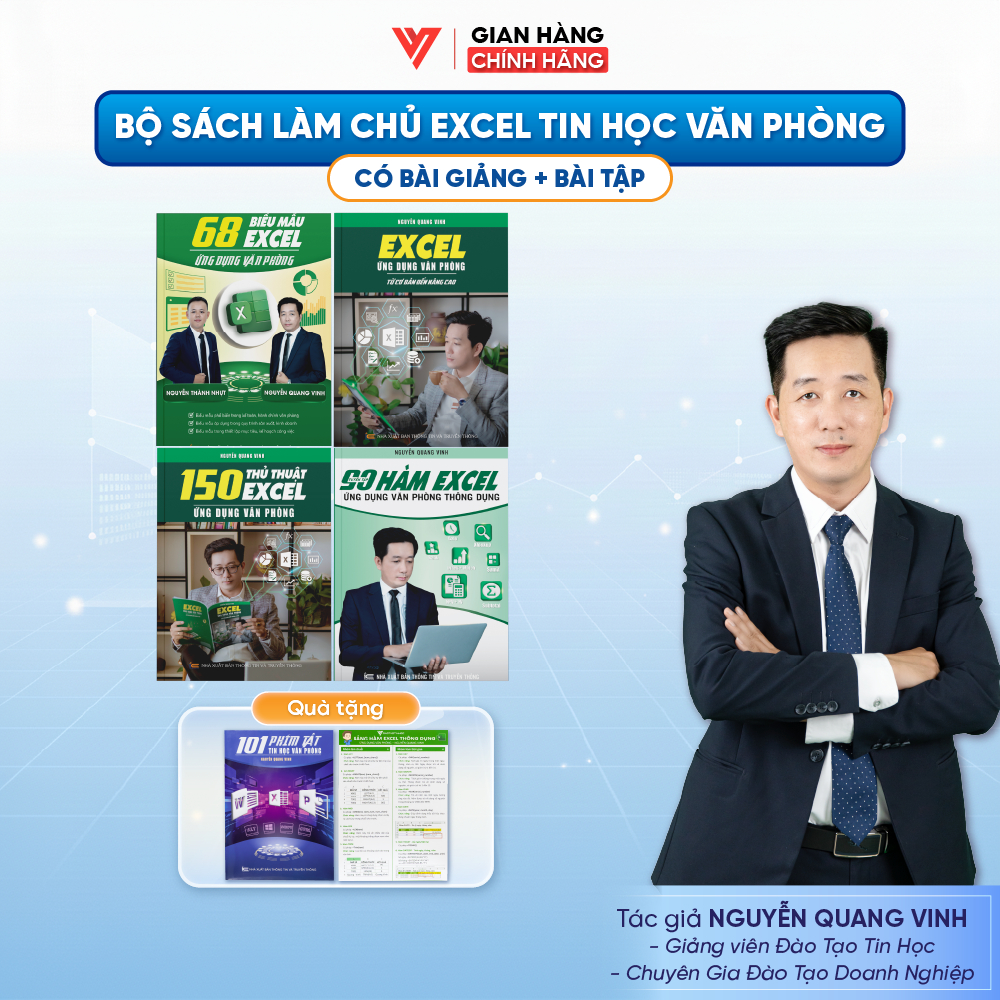 Combo 4 sách 68 Biểu Mẫu Excel - Excel Cơ Bản Nâng Cao - 150 Thủ Thuật Excel và 90 Hàm Excel Ứng Dụn