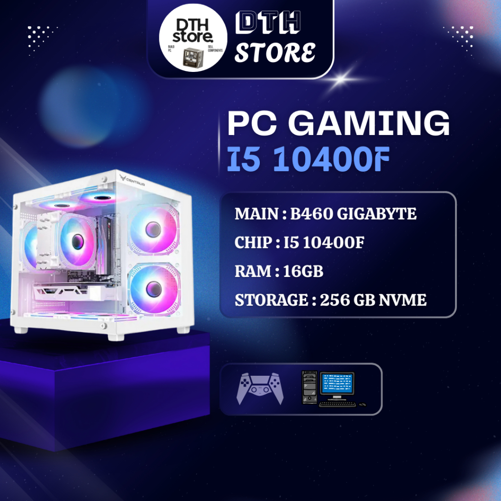 Bộ PC Gaming  i5-10400F 💪 6 Nhân 12 Luồng ⚙️ RAM 16GB 🧠 SSD 256GB ⚡ Main B460 Gigabyte 🖥️ Chiến Game