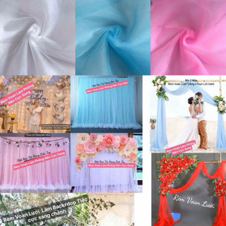 Rèm Vải Voan Lưới Đã May Sẵn Làm Phông Nền Background Sinh Nhật, Tiệc Cưới, Lễ Hội,..