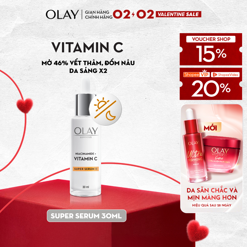 Super Serum OLAY LUMINOUS NIACINAMIDE + VITAMIN C Mờ Vết Thâm, Đốm Nâu, Dưỡng Sáng Da 30ML