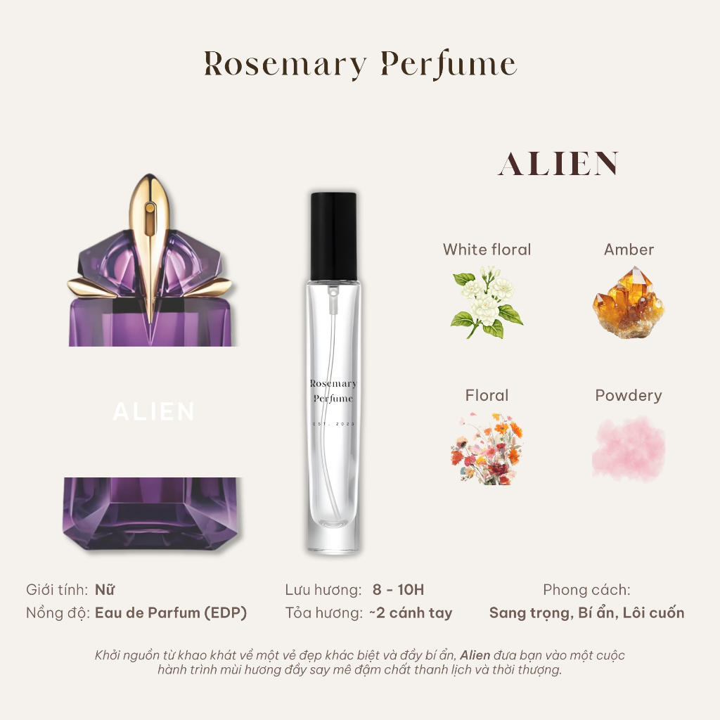 [Mẫu thử] ALIEN tím EDP | Nước hoa nữ | Tiệm thơm Rosemary
