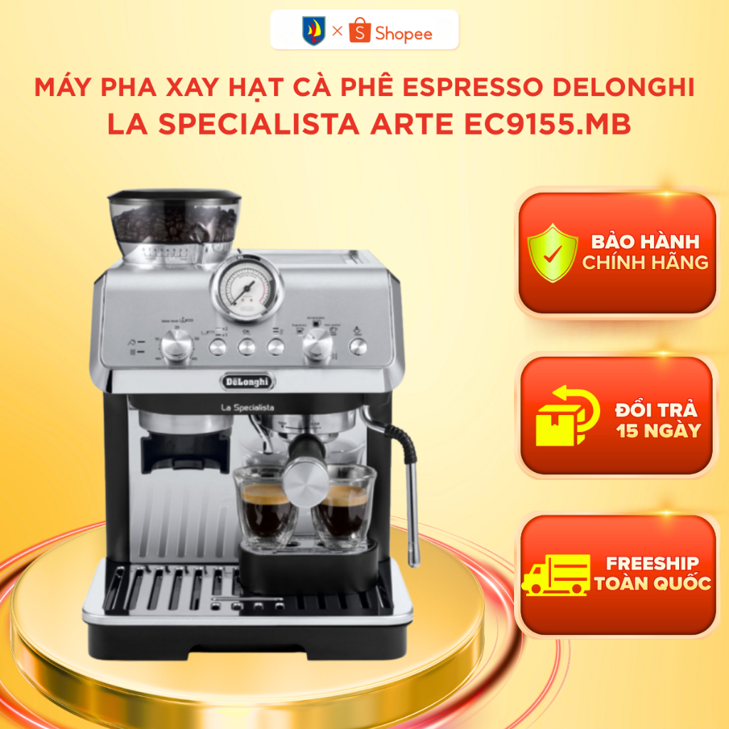 Máy pha xay hạt cà phê espresso DeLonghi La Specialista Arte EC9155.MB Chuẩn Vị Tại Nhà
