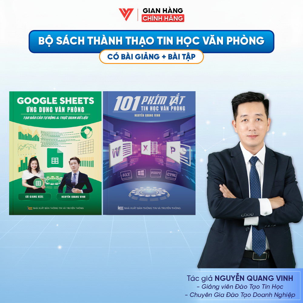 Bộ 2 Sách Google Sheet Và 101 Phím Tắt Trong Tin Học ĐÀO TẠO TIN HỌC Kèm Video Bài Giảng Và Bài Tập 