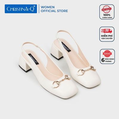 Giày Nữ Cao Gót Bít Mũi Vuông CHRISTINA-Q GBV187I