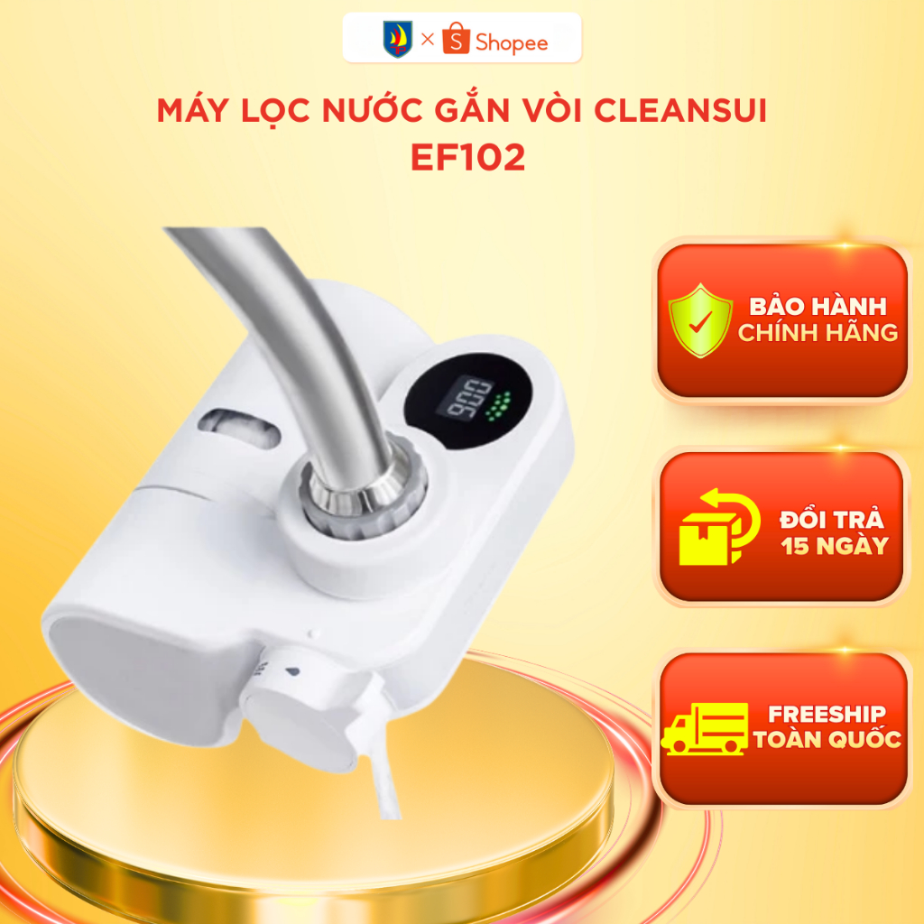 Máy lọc nước gắn vòi Cleansui EF102 loại bỏ cặn bẩn khử mùi an toàn gia đình 900L | Chính hãng