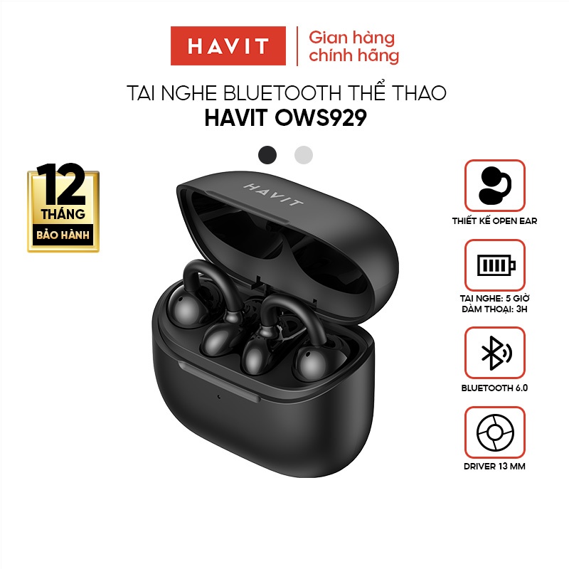 Tai Nghe Không Dây Havit OWS929 | Kiểu Dáng Open Ear Clip-On | Bluetooth 6.0 | BigBuy360 - bigbuy360.vn
