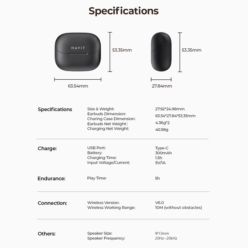 Tai Nghe Không Dây Havit OWS929 | Kiểu Dáng Open Ear Clip-On | Bluetooth 6.0 | BigBuy360 - bigbuy360.vn