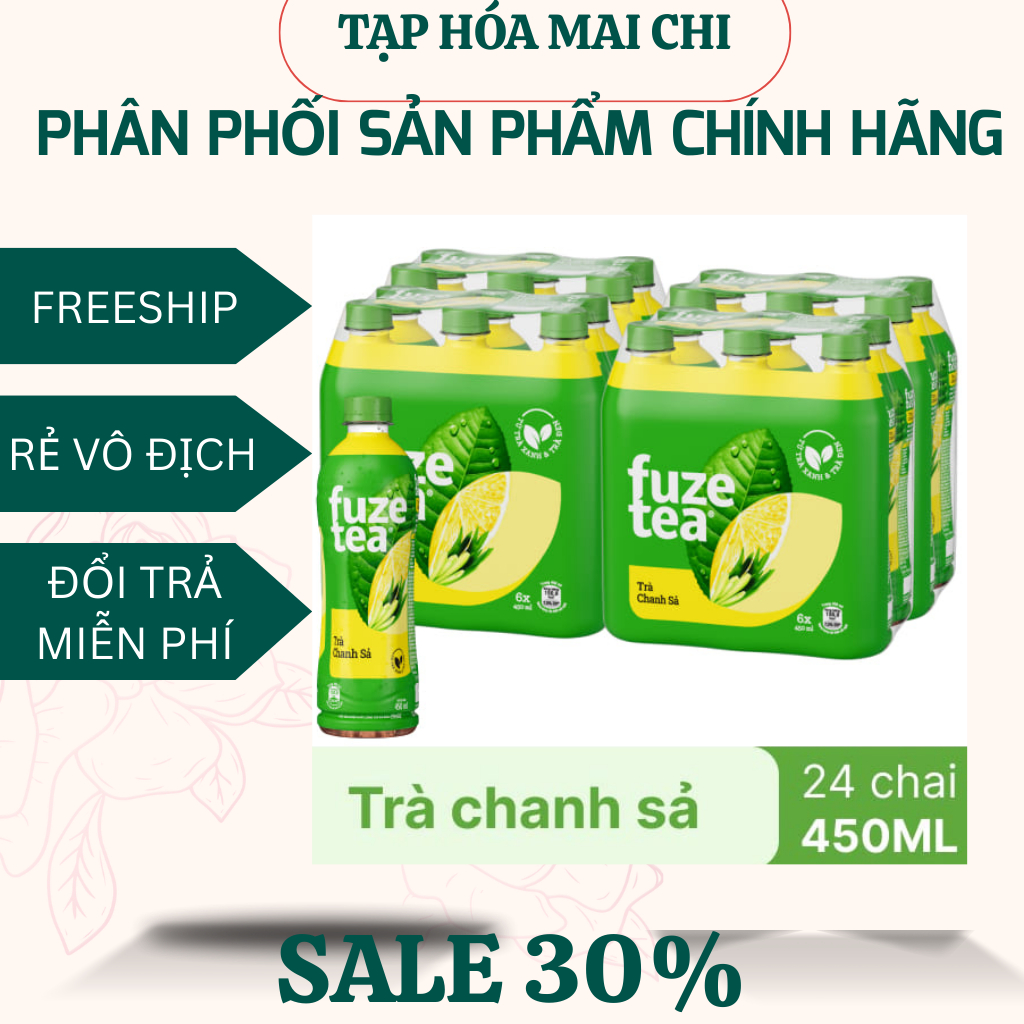 Trà chanh với sả Fuze Tea 450ml-HÀNG CHÍNH HÃNG