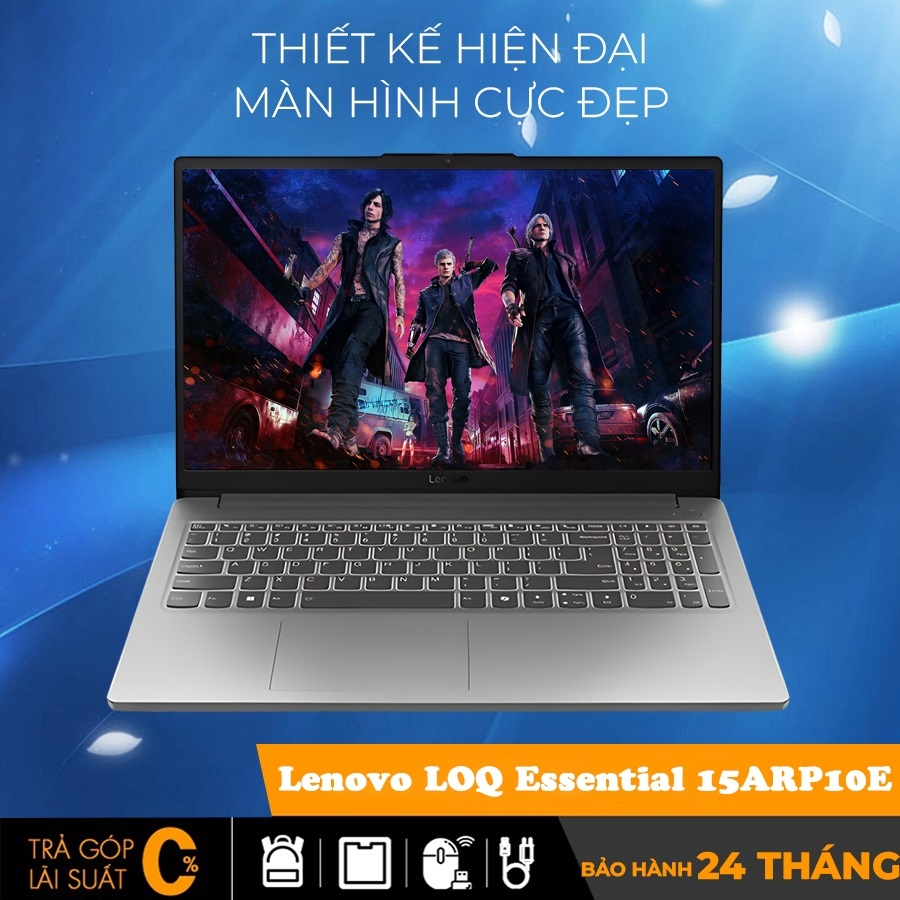 Lenovo LOQ Essential 15ARP10E Ryzen 7-7735HS, 16 GB, SSD 512GB, RTX 3050 6GB, 15.6 inch FHD 144Hz, N