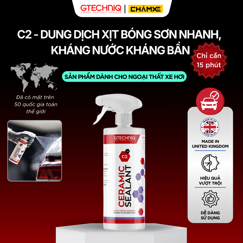 [ĐANG BÁN CHẠY] Dung Dịch Làm Bóng Nhanh Giúp Xe Bóng Ngay Sau 1 Lần Sử Dụng - Gtechniq C2 Ceramic S