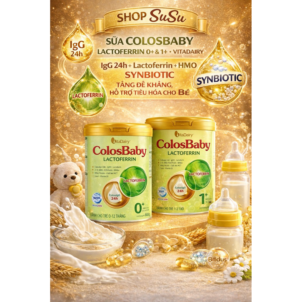 Sữa ColosBaby Lactoferrin VitaDairy | Bổ sung IgG 24h, HMO, Synbiotic cho bé