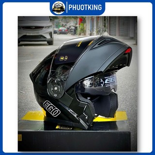 Mũ bảo hiểm ego e9 lật hàm 2 kính chính hãng - phuotking