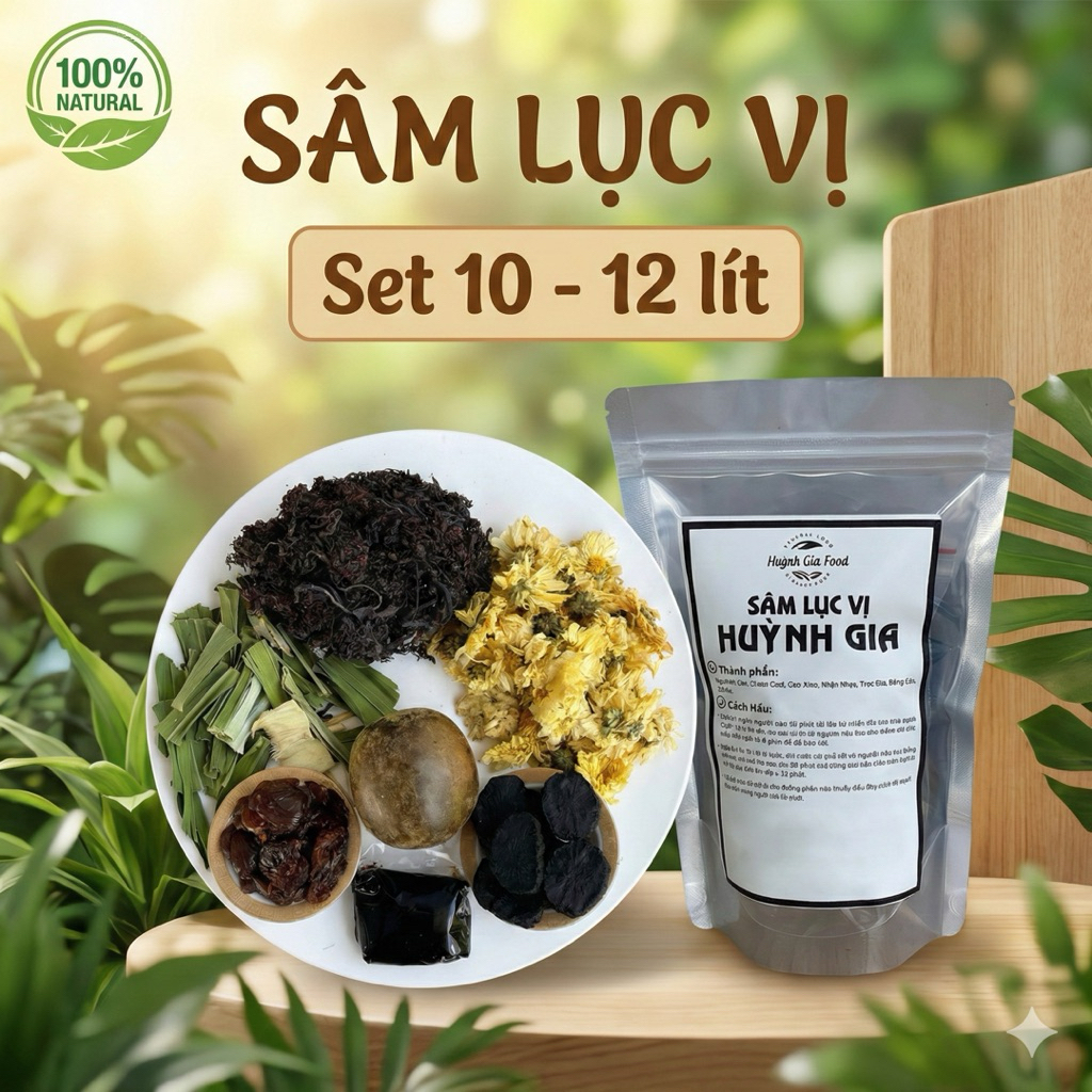 Sâm Lục Vị Sâm Lạnh Giải Nhiệt Mùa Hè Huỳnh Gia Set Nấu 10 - 12 Lít Nước