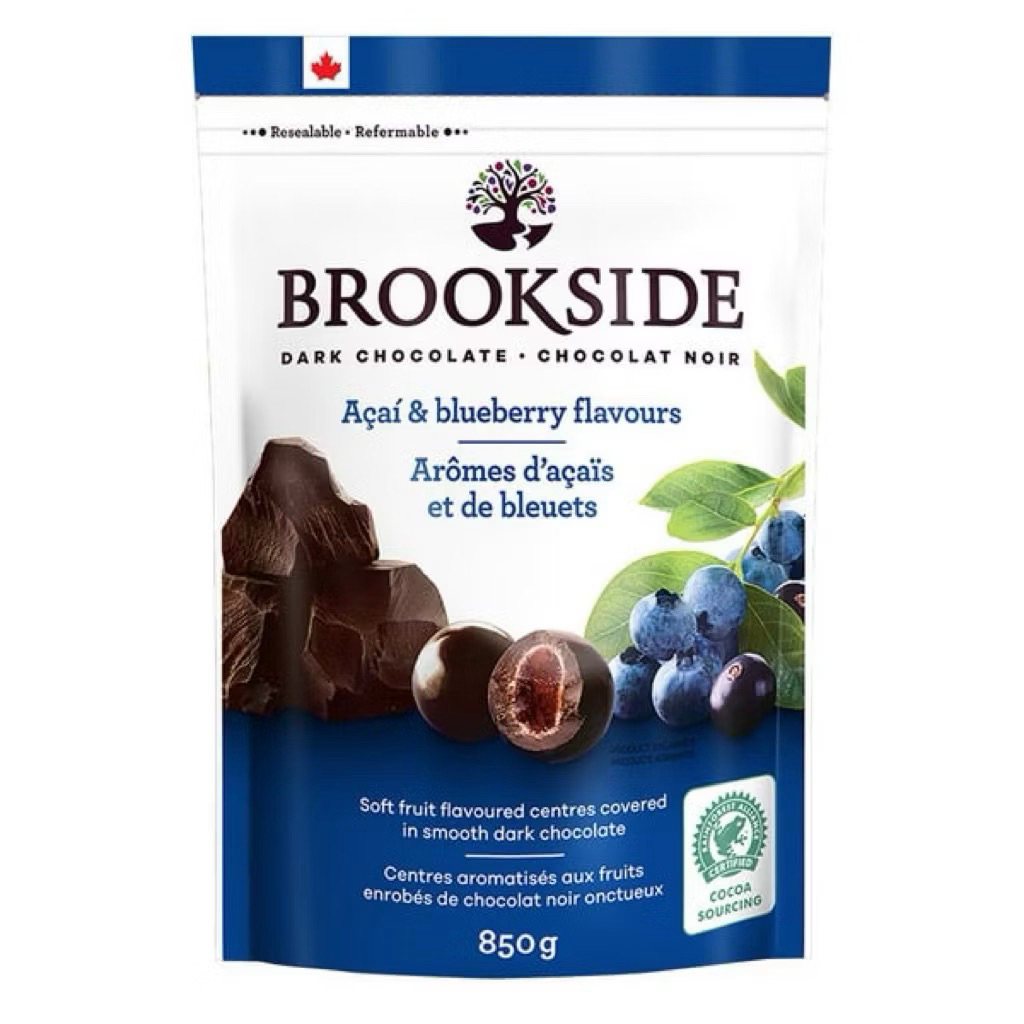 Socola đắng Brookside Dark Chocolate Acai & Blueberry Flavors của Canada túi 850gr