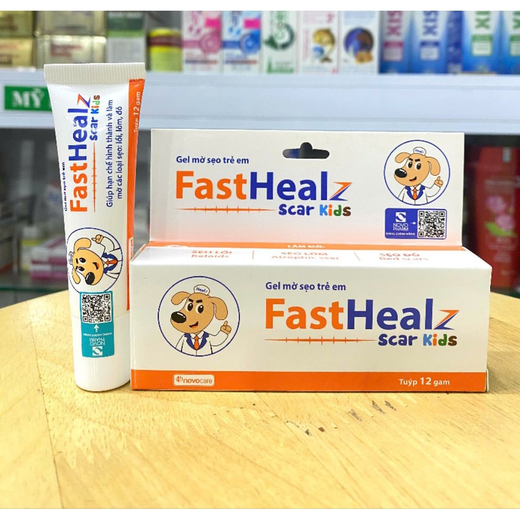 Gel mờ sẹo Fasthealz scar kids 12g - Hỗ trợ làm mờ sẹo thâm, sẹo lõm, sẹo đỏ cho bé Novocare ( Tặng 
