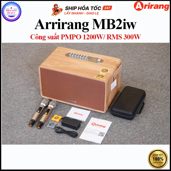 MB2IW – Loa karaoke Arirang MB2IW 300W-1200W, Bass Sub 20cm, kèm 2 Micro