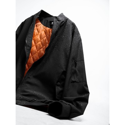 Áo Khoác Nam Bomber Empo màu Đen MK CLEVER Chất liệu vải Gió trần bông, cản gió giữ nhiệt tốt, form dáng trẻ trung