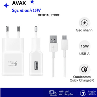 Sạc nhanh SS 15w Type C và Micro Kèm dây sạc Avax bảo hành 1 tháng lỗi 1 đổi