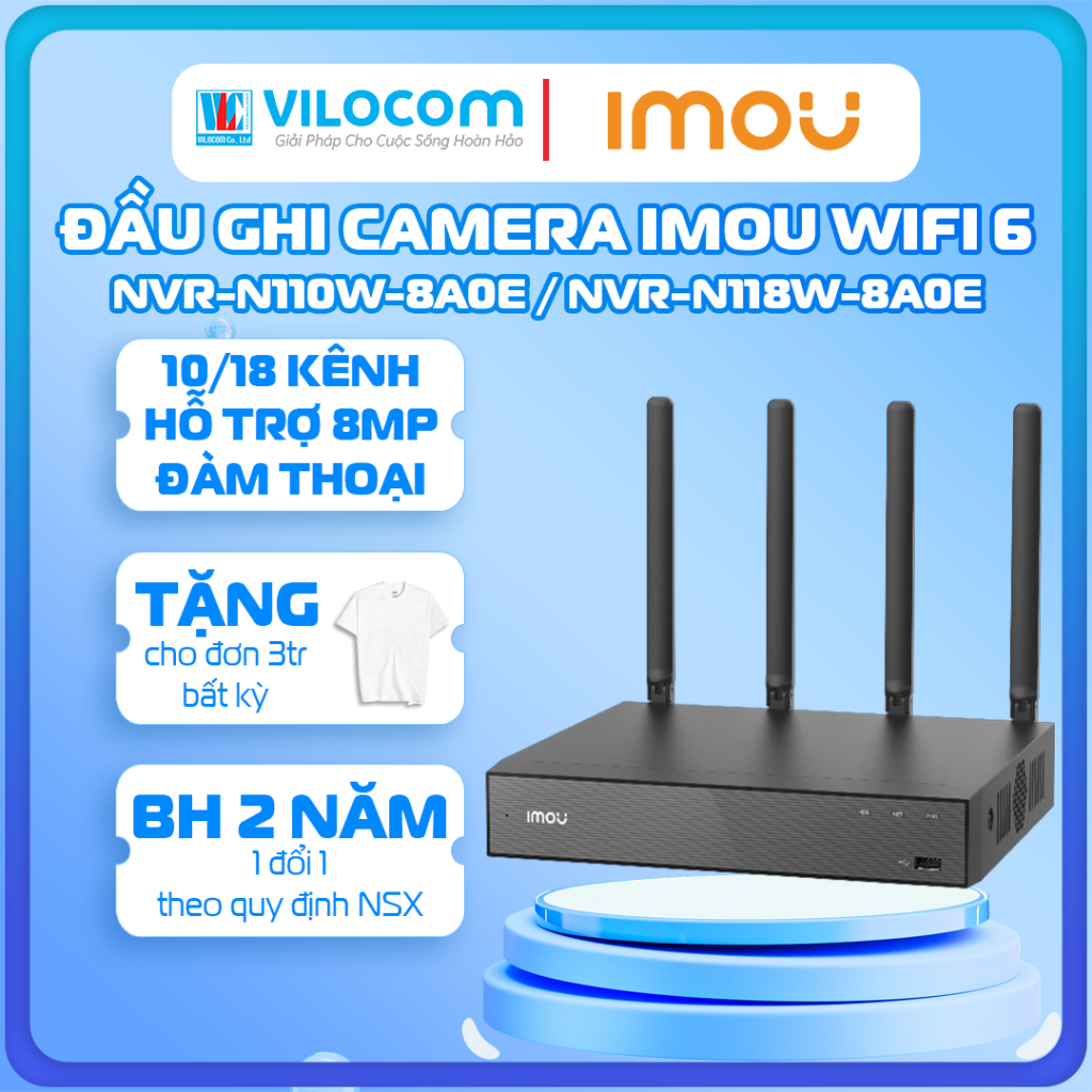 Đầu Ghi IP DAHUA IMOU 8 Kênh N110W Và Đầu Ghi IP IMOU 4 Kênh NVR1104HS-W-S2