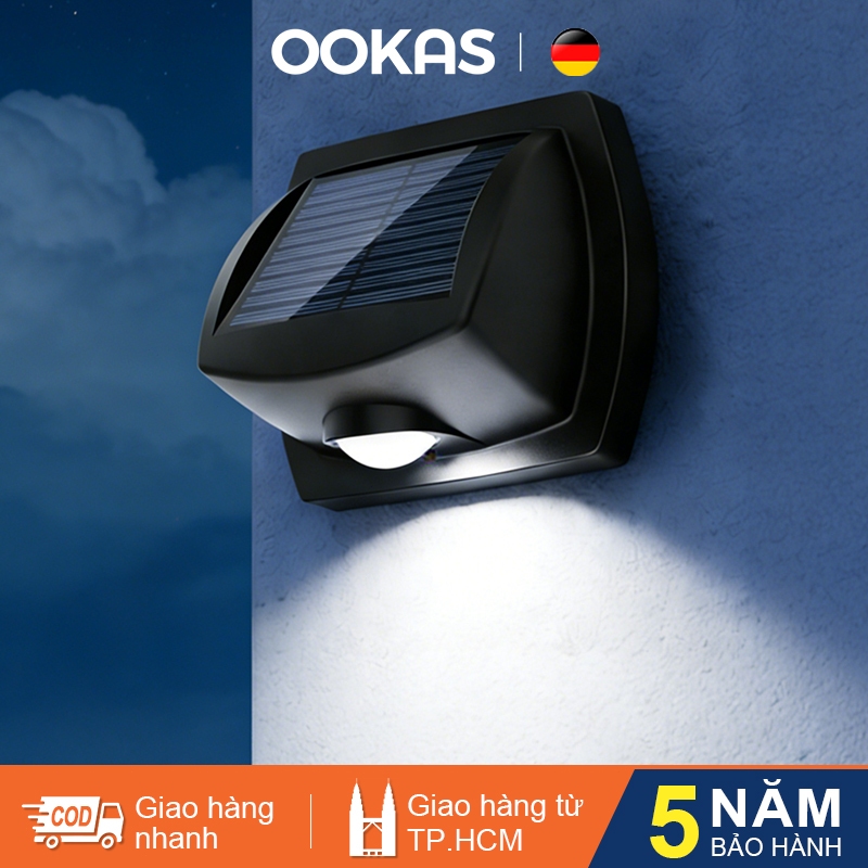 OOKAS LED đèn tường năng lượng mặt trời, đèn tường ngoài trời, Khu vườn trong sân trang trí