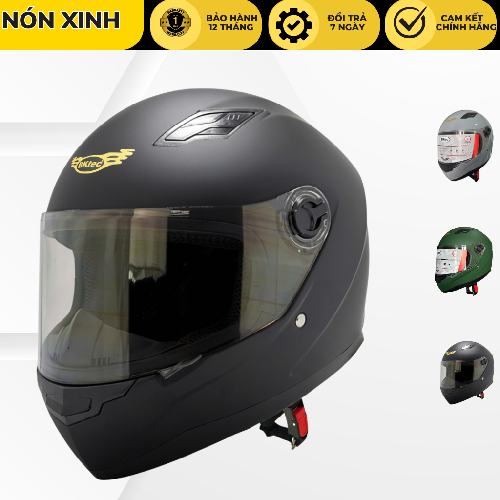Mũ bảo hiểm Fullface kính chống lóa - Hàng chính hãng BKtec - BK31 - Bảo hành 12 tháng - Vòng đầu 57