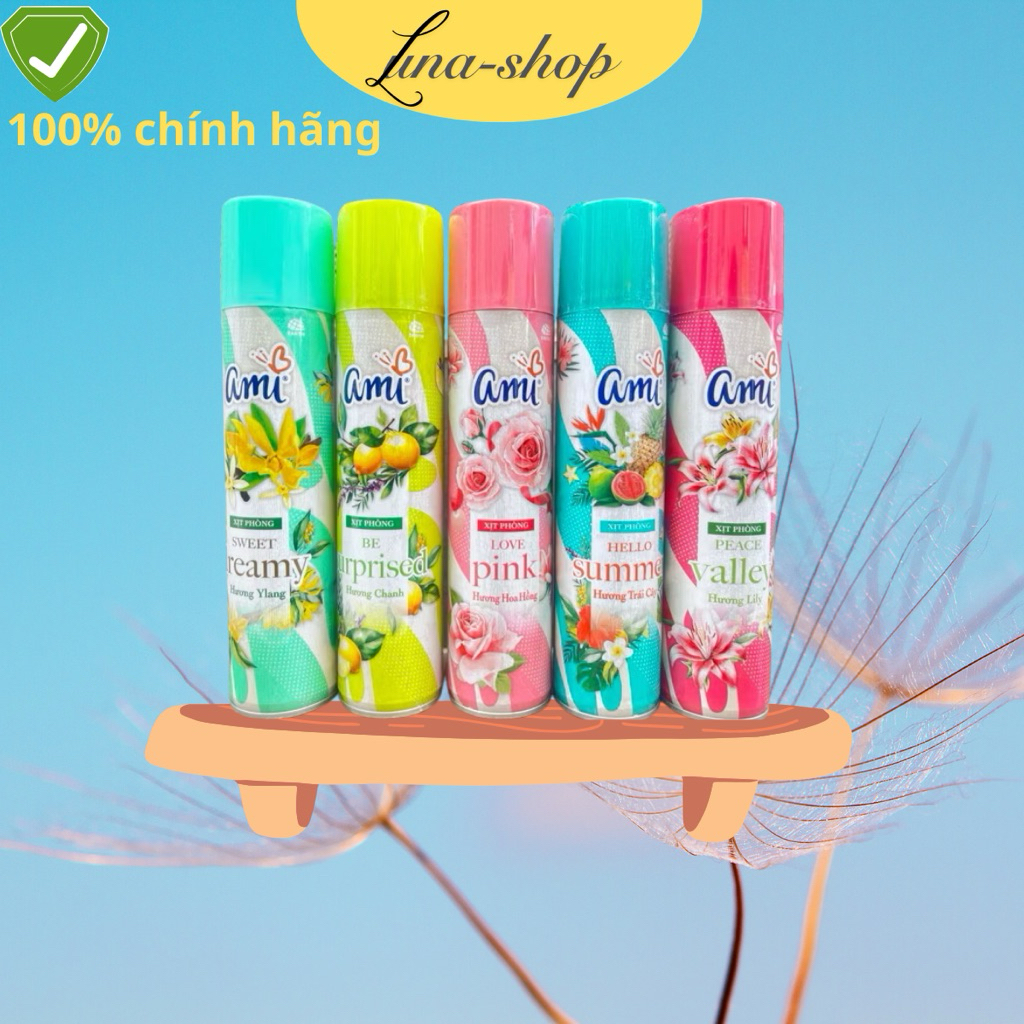 Xịt thơm phòng Ami đủ mùi chai 280ml