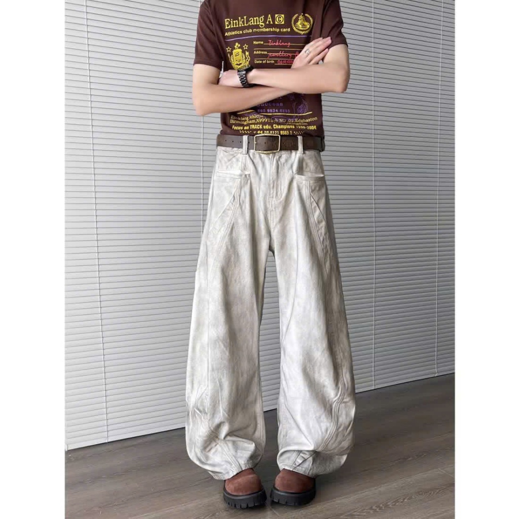 ZBM - Quần Jeans wash ống rộng, quần bò wash màu unisex ống cong cao Cấp (tặng áo nỉ) | BigBuy360 - bigbuy360.vn