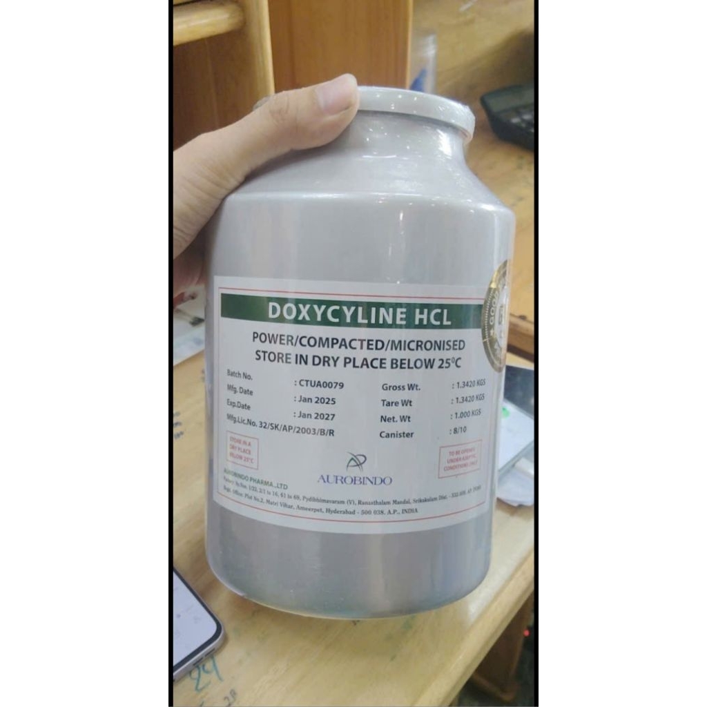 Doxycycline hcl 98% đ.ặc tr.ị đỏ thân trên tôm(1kg)