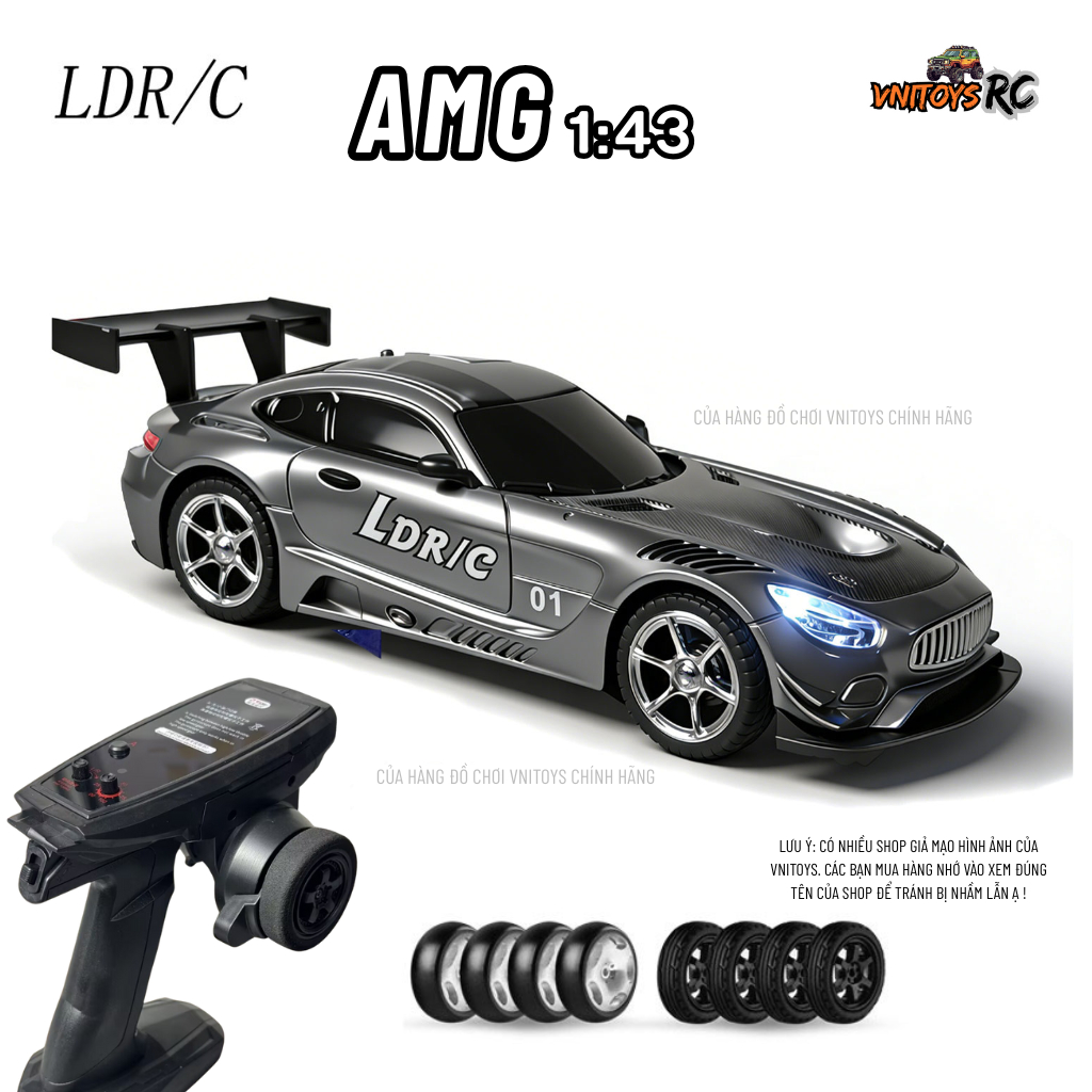 Xe Drift Điều Khiển Từ Xa LDRC LD4301 1:43 Hợp Kim – Có Gyro, Servo, Điều Tốc – Pin 30 Phút – 2 Bộ L