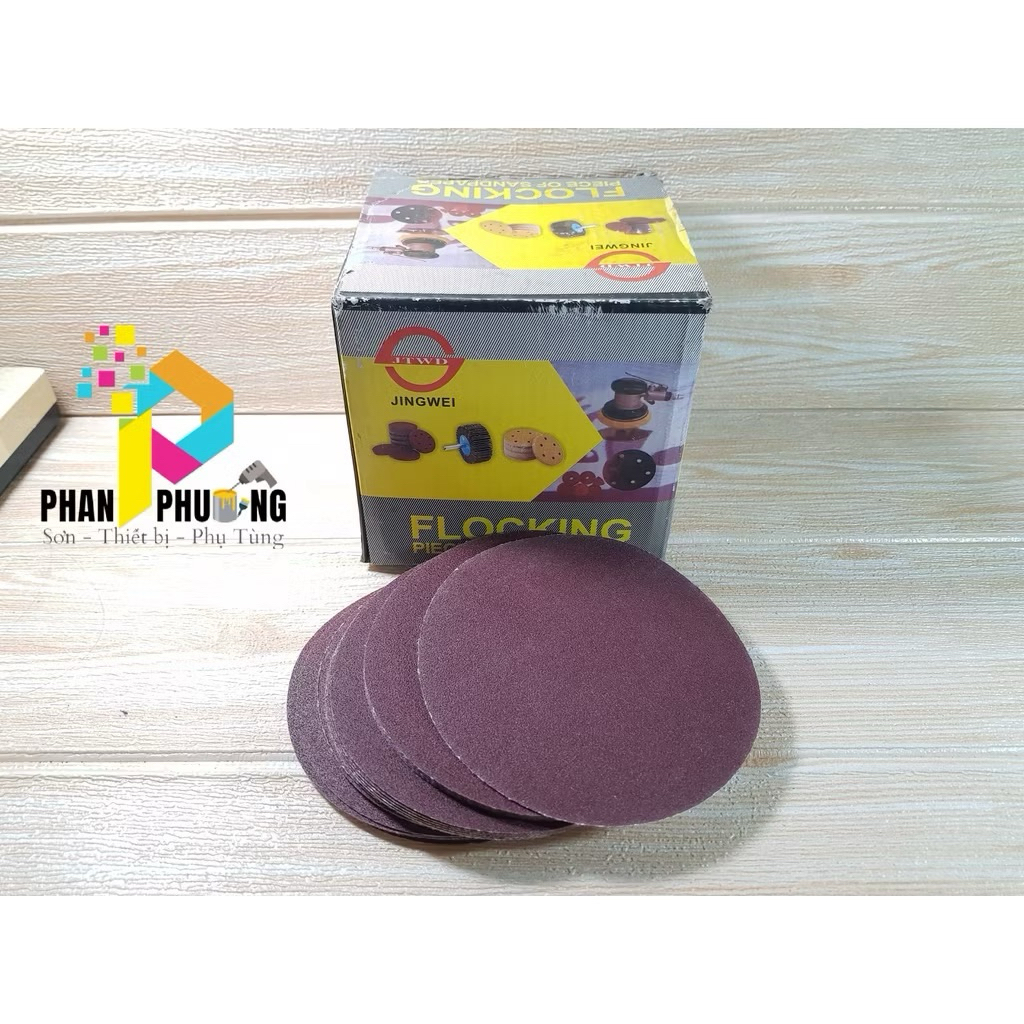 NHÁM TRÒN DÁN JINGWEI FLOCKING 125mm P320 | Hộp 100 miếng