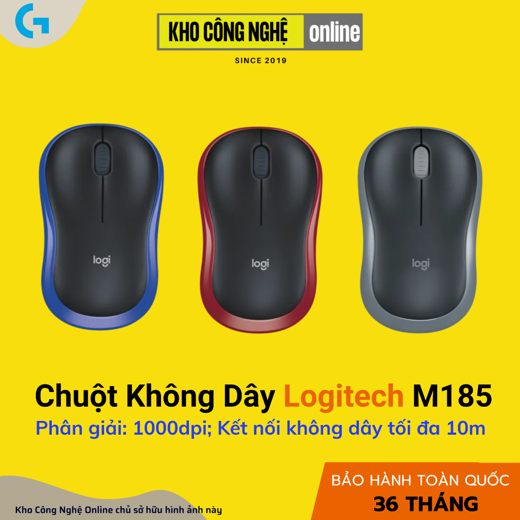 Chuột Không Dây Logitech M185 (Hàng Chính Hãng)