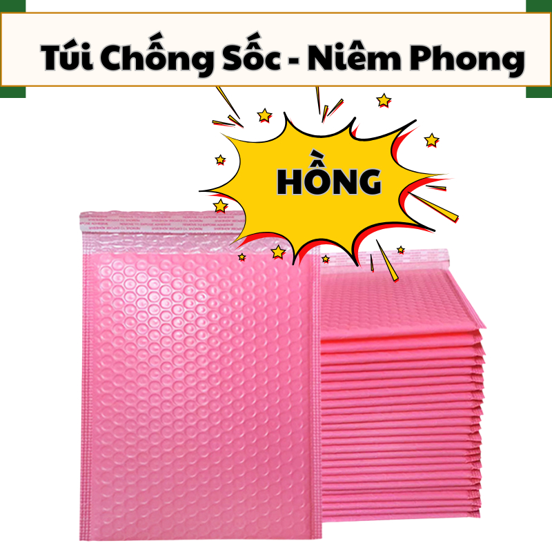 [Set 20] Túi Đóng Hàng Chống Sốc Niêm Phong HỒNG PASTEL Đủ Size 11x13, 13x15, 15x20, 18x23, 23x28
