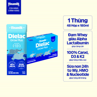 Thùng 48 hộp Sữa Uống Dinh Dưỡng Dielac Grow Plus (Sữa Non) -180ml