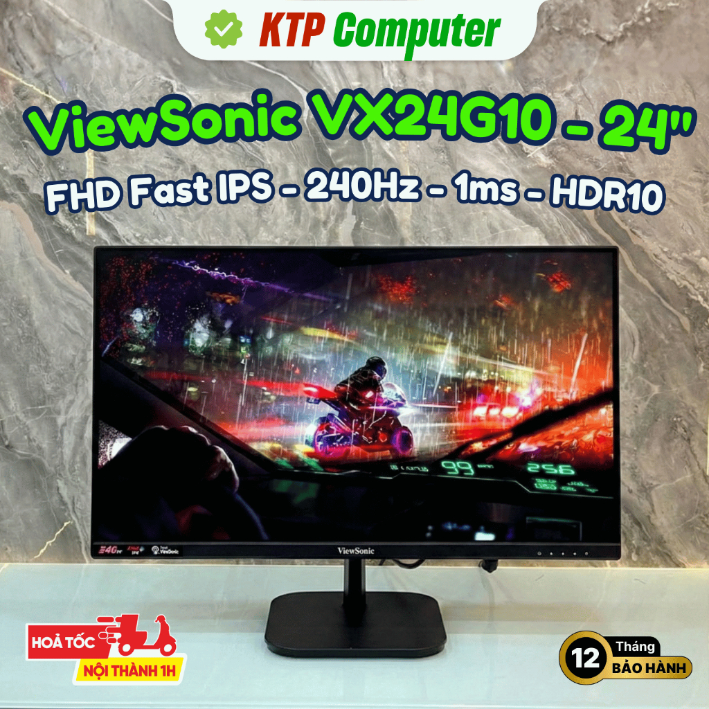 Màn hình Gaming ViewSonic VX24G10 (24inch - FHD Fast IPS - 240Hz - 1ms) New Fullbox