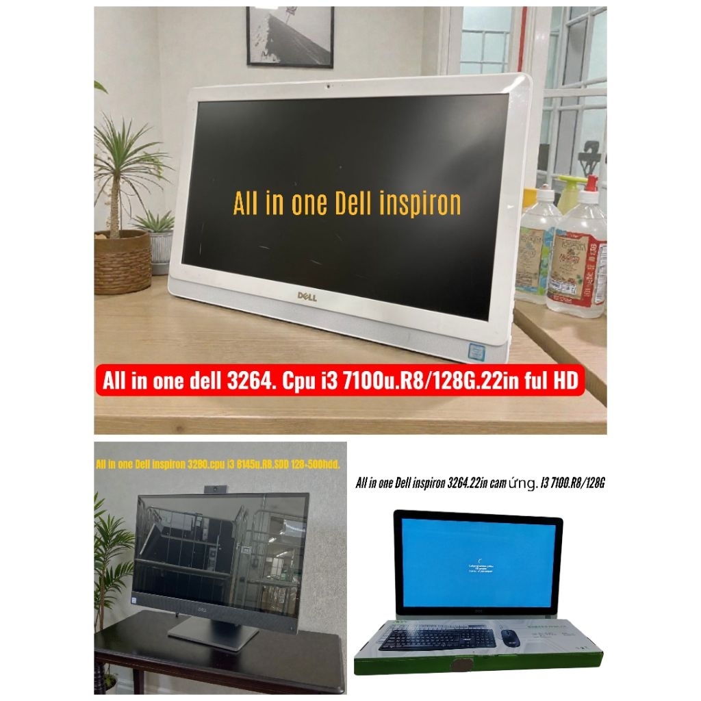 Máy tính All in one cảm ứng Dell inspiron 3264/3280/3459.i3/i5 gen7.R8.ssd 128g.hinh thức đẹp 90%.tặ