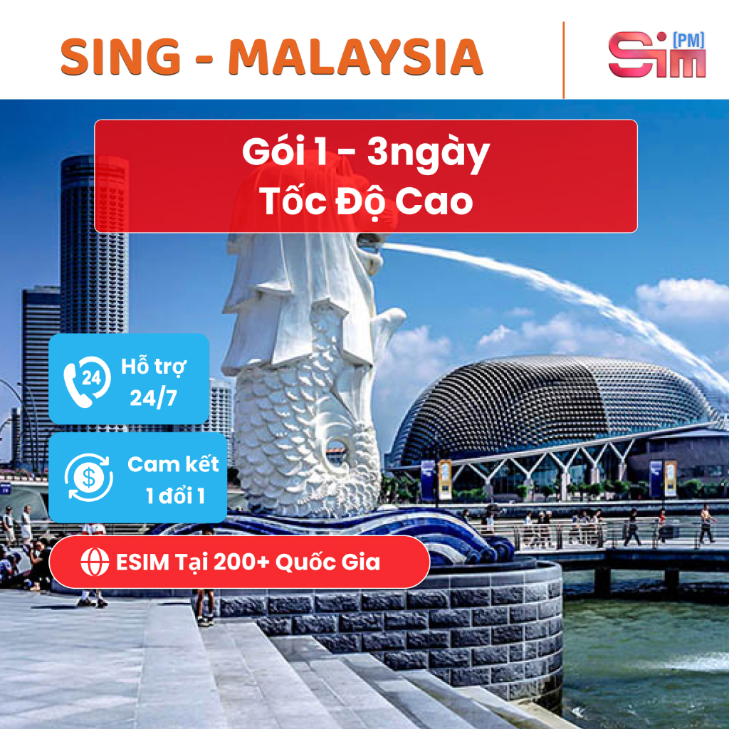 Esim Singapore, Malaysia - Sim Singapore, Malaysia 1-3 ngày tốc độ cao