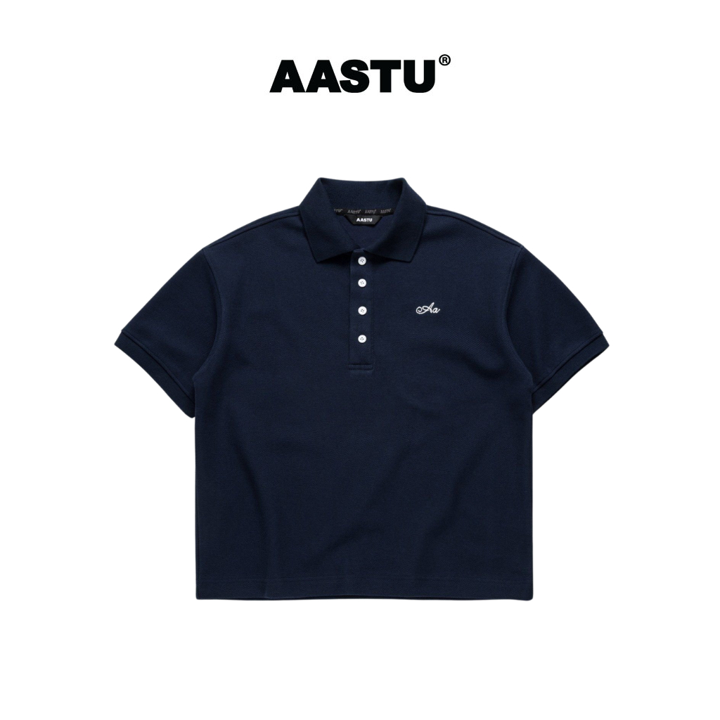 AA STU - Áo Polo Tay Ngắn AA Garment Polo Form Boxy Cotton 100% Local Brand Unsex - NAVY