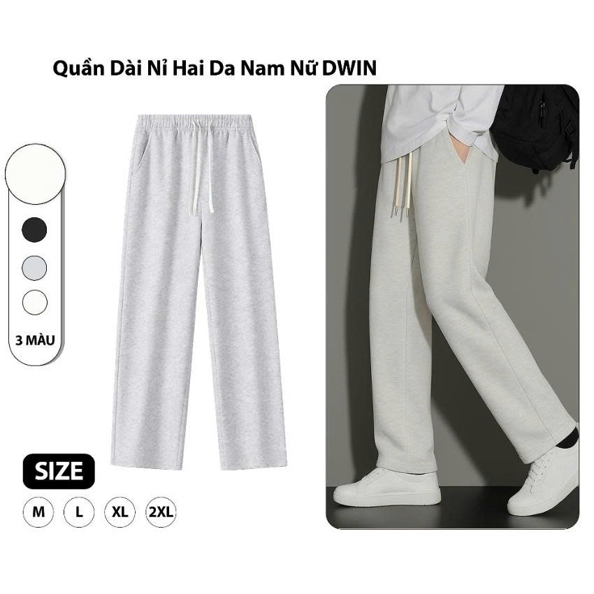 [Peinn] Quần dài form rộng DWIN nam nữ chất nỉ ống suông unisex Track Pants local brand