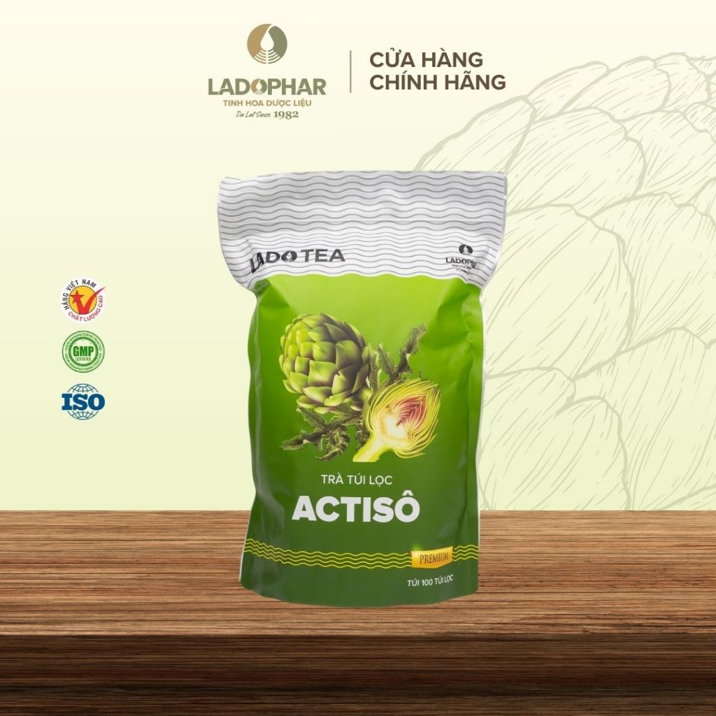 Trà Túi Lọc Actiso Ladophar thải độc, bảo vệ Gan và thanh lọc cơ thể - Ladophar
