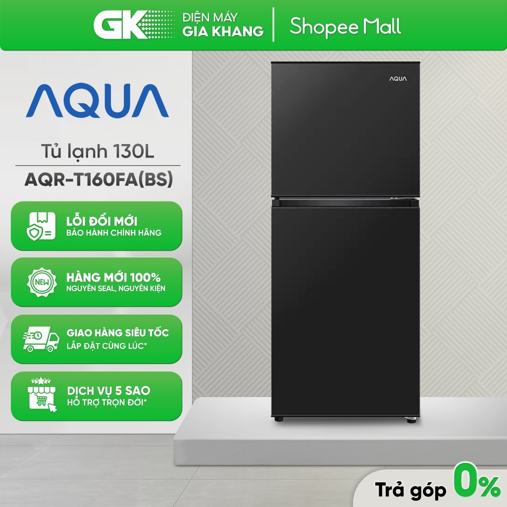 AQR-T160FA(BS) - Tủ Lạnh 2 Cửa AQUA 130 Lít AQR-T160FA (BS) [Freeship HCM]