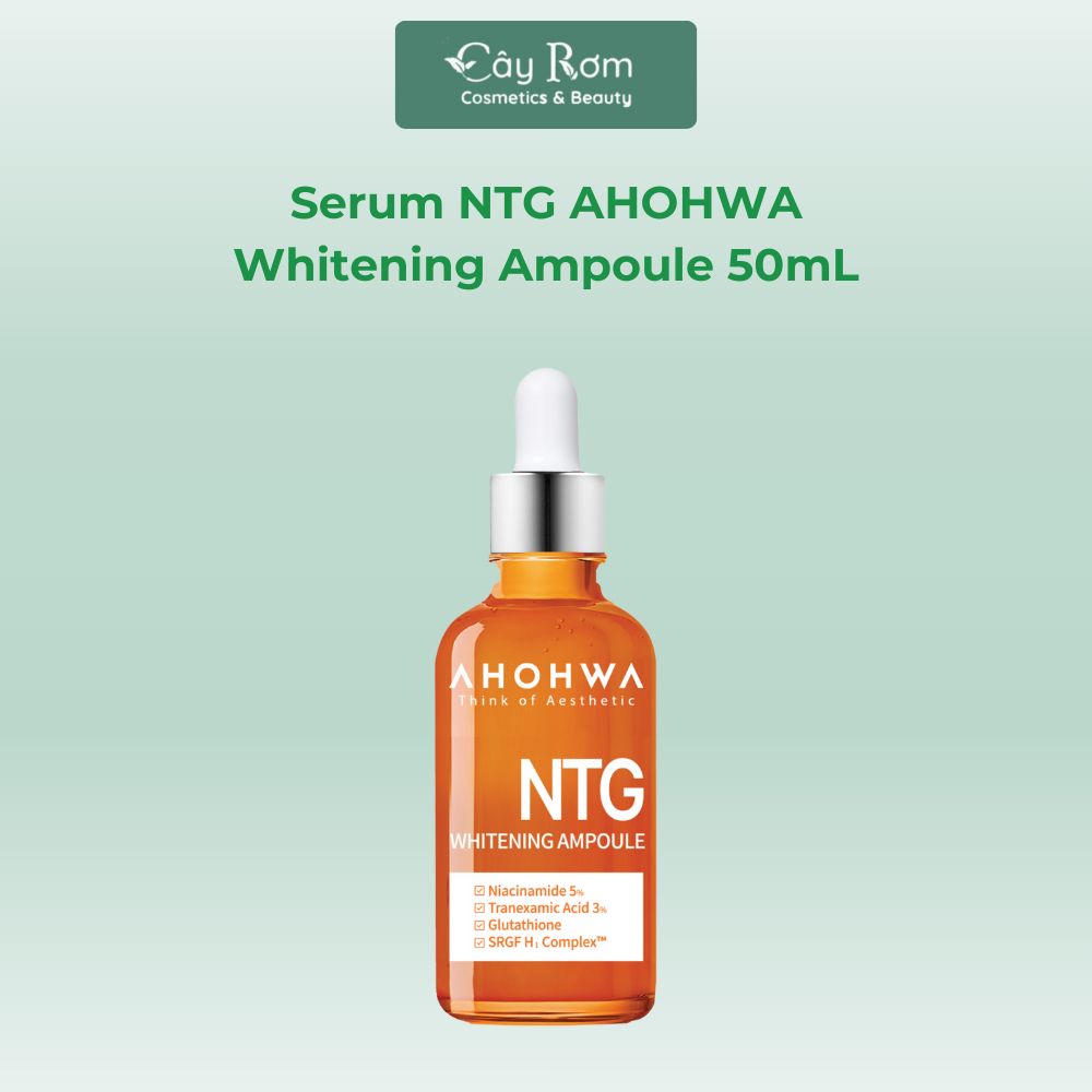[AHOHWA] Serum Tinh Chất Dưỡng Trắng Da Mờ Nám NTG AHOHWA Whitening Ampoule 30ml | Cây Rơm Cosmetics