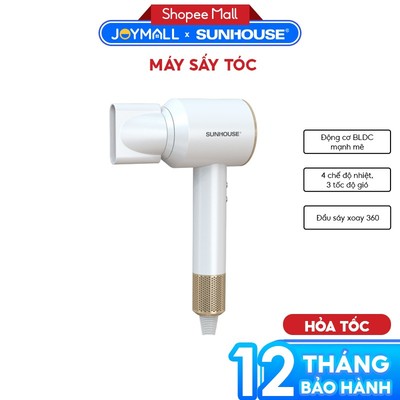 Máy Sấy Tóc Ion Âm Sunhouse SHD2320 1500W, Hàng Chính Hãng, 3 Tốc Độ Gió, 2 Tốc Độ Sấy - JoyMall