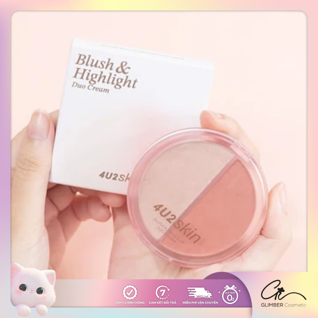 Phấn Má Hồng & Highlight 4U2 SKIN BLUSH & HIGHLIGHT DUO CREAM