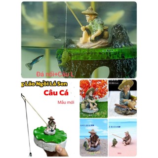 Tiểu Cảnh (nhiều mẫu)Ông Lão Già Câu Cá,Lá sen ,Đá nổi Trang Trí Hồ Cá, Bể Cá, Chậu Cây, Tiểu Cảnh Terrarium.